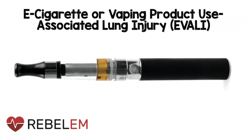 Травма легких, связанная с употреблением электронных сигарет или электронных сигарет (EVALI)